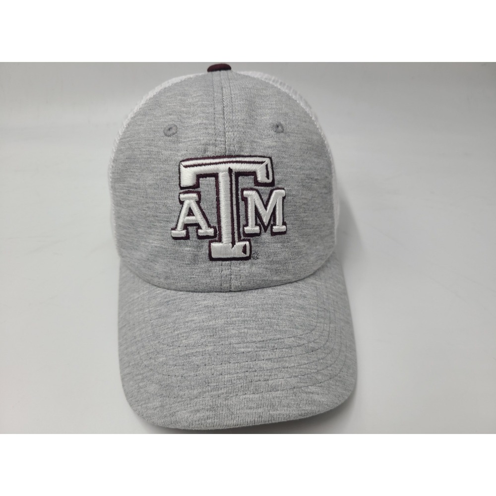 Texas A&M University Aggies Mesh Trucker Snapback Hat Cap Men‎ NCAA Gray White